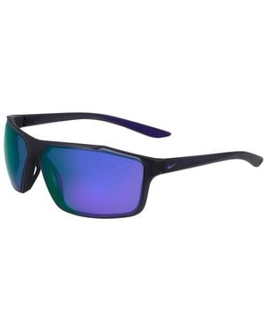 Nike Zwarte Ingespoten Zonnebril - Blauw