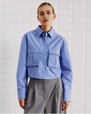 WITHBLACK Blouse Lange Mouw 00001248 Wbllemon - Blauw