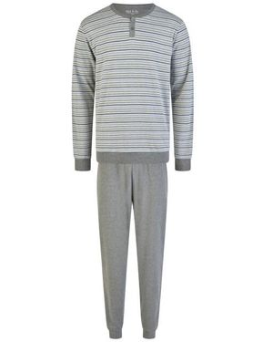 Phil & Co. Berlin Winter Pyjama Set Lang Interlock Gestreept - Grijs