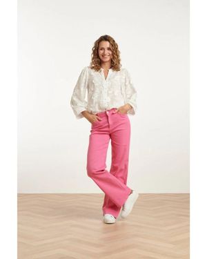 Smashed Lemon 25207 Denim Straight Jeans - Roze