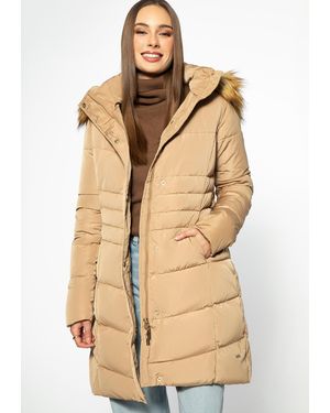 Wittchen Gewatteerde Donsjas Met Capuchon, Goudkleurig Polyester - Naturel