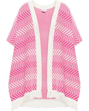 IZIA Gebreide Poncho Mahisha - Roze