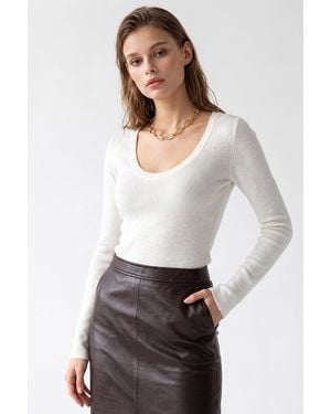 MixRay Vrouwen Viscose Mix Kasjmier Trui - Wit