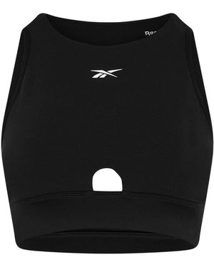 Reebok Skinny Sporttop Met Ronde Hals Voor - Zwart