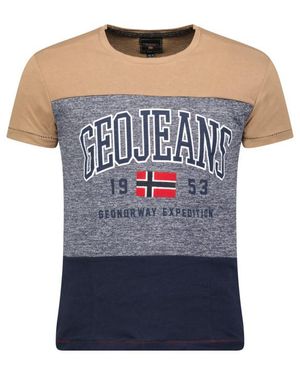 GEOGRAPHICAL NORWAY T-Shirt Jerudico Taupe - Blauw