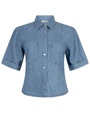 Aaiko Blouse Lange Mouw Serene Stripe Co - Blauw