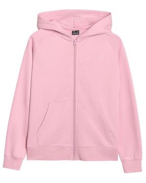 4F F1763 Hoodie Met Volledige Rits - Roze