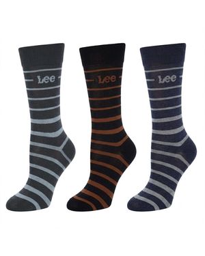Lee Jeans Gestreepte Sokken (Pak Van 3) - Blauw
