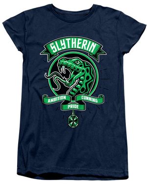 Harry Potter Getailleerd T-Shirt Voor Ambitie, Sluwheid, Trots Slytherin - Blauw