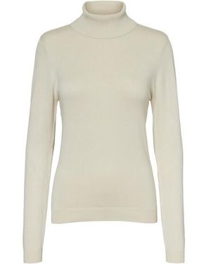 Vero Moda Vmglory Ls Rollneck Blouse Ga Noos 10231630 Birch - Naturel