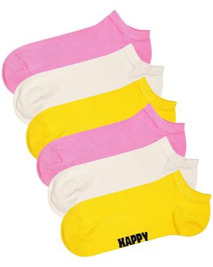 Happy Socks 6-Pack Low Sokken - Geel