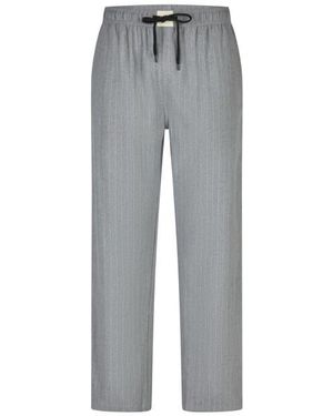 Phil & Co. Berlin Pyjamabroek Lang Flanel Gestreept Grijs