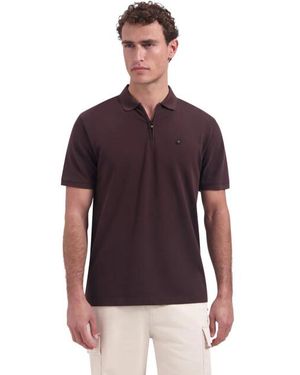 No Excess Polo Short Sleeve Zip Garment Dyed Dark - Paars