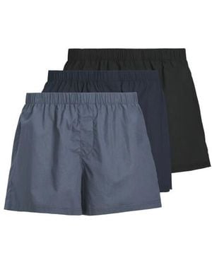 Jack & Jones Wijde Boxershorts Geweven Katoen Jacmilano 3-Pack Donkerblauw/Zwart