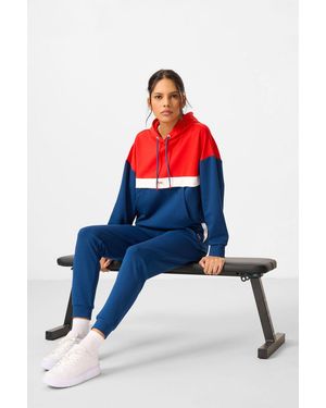TOMMY LIFE Kleurgeblokte Hoodie En Broek Set - Rood