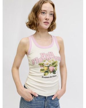 Jack & Jones Jxhilda Str Sl Print Top Jrs - Wit