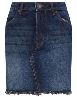 Urban Classics Denim Zware Minirok - Blauw