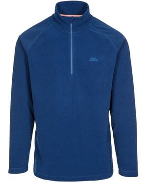 Trespass Keynote Anti Pilling 1/4 Zip Fleece Top - Blue