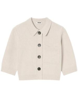 ZENGGI Fine Wool Polo Cardigan Vesten Y03-1030 3004 - Naturel