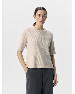 Object Objelva 2/4 Re O-Neck Knit Noos - Naturel