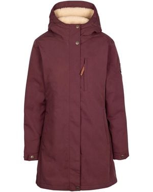 Trespass Ladies Risha Tp50 Fleece Lined Waterproof Jacket (Mulberry) - Red