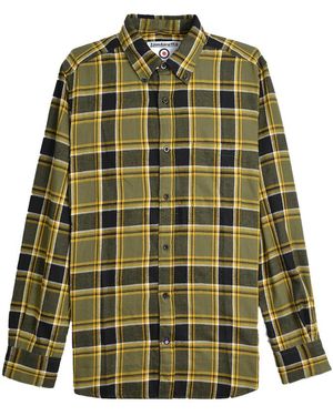 Lambretta Checked Brushed Long-Sleeved Shirt - Green