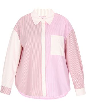 myMo Grote Maat Blouse Vrouwen Strepen - Roze