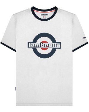 Lambretta Ss25 Ringer Logo T-Shirt Cotton - White