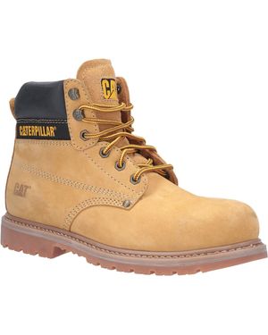 Caterpillar Powerplant Nubuck Brede Pasvorm Veiligheidslaarzen - Naturel