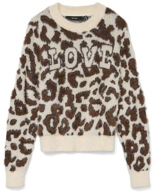 Vero Moda Vmjungle Ls O-Neck Pullover Boo Dessin - Zwart