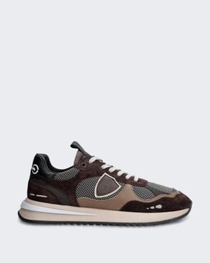 Philippe Model Lage Sneaker Met Gladde Afwerking - Zwart