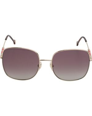 Carolina Herrera Ch0035S Square Metal Sunglasses For - Purple