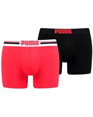 PUMA Boxershorts Met Placed Logo (Set Van 2) - Rood