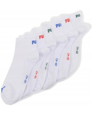 PUMA Kwart Enkelsokken Met Logo Voor Volwassenen (Set Van 6) - Blauw