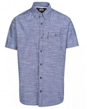 Trespass Slapton Short Sleeve Shirt Cotton - Blue