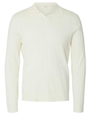 SELECTED Polo Lange Mouw 16100063 - Wit