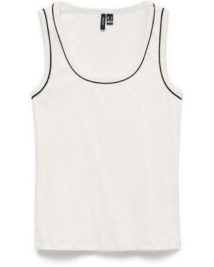Vero Moda Vmmonna Sl Contrast Top Box Jrs Off - Naturel