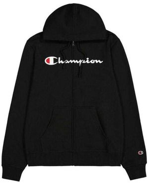 Champion Gebrandmerkte Mouw Volledige Zip Hoodie - Zwart