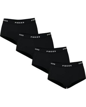 Pieces Hipster Pclogo 4-Pack - Zwart