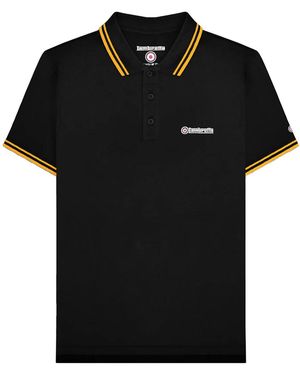 Lambretta Ss25 Twin Tip Polo Shirt Cotton - Black