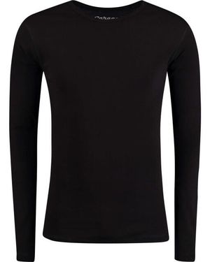 Garage Basis T-Shirt Ronde Hals Lange Mouw Semi Bodyfit - Zwart