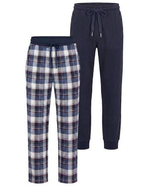 Phil & Co. Berlin Lange Pyjamabroeken 2-Pack Blauw Geruit