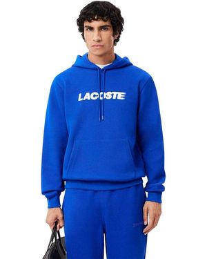 Lacoste Hoodie Van Dubbelzijdig Katoenpiqué - Blauw