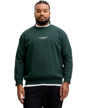 Jack & Jones Trui Plus Size Donkergroen Opdruk