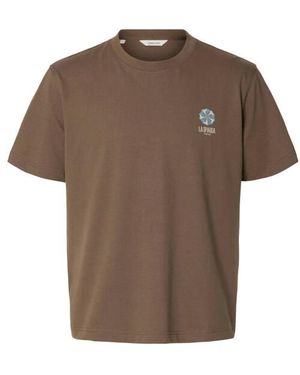 SELECTED T-Shirt Korte Mouw 16100467 - Bruin