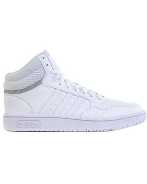 adidas Volwassen Uniseks Hoops 3.0 Mid Cut Trainers - Wit