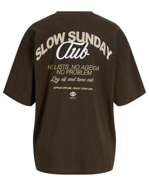 Jack & Jones Millow Loose T-Shirt Slow Sunday Club - Zwart