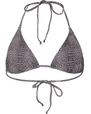 Pieces Triangel Bikinitop Pcbaomi Zwart/Luipaard Print - Meerkleurig