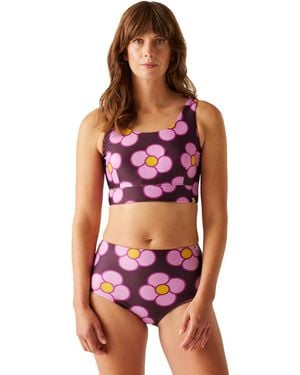 Regatta Ladies Orla Kiely Spinning Flower Reversible Bikini Set (Morello) - Red