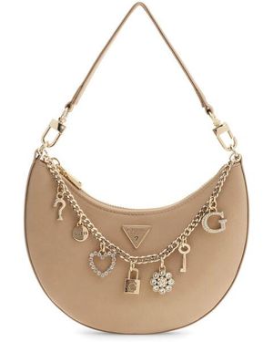 Guess Tasmin Mini Schoudertas - Naturel